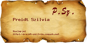 Preidt Szilvia névjegykártya